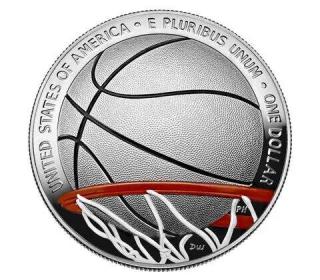 Basketball Hall of Fame 2020 Colorized Silver Dollar