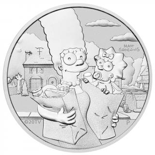 THE PERTH MINT SIMPSON Marge and Maggie streiborná zberateľská minca 1oz