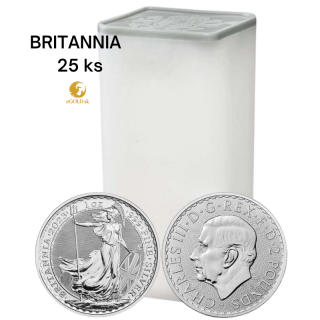The Royal Mint BRITANNIA KCIII strieborná minca 25x1oz