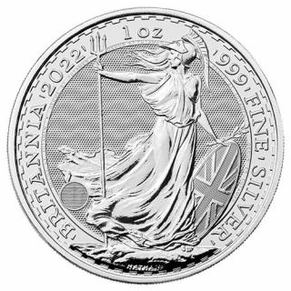 The Royal Mint BRITANNIA QEII 2022 strieborná minca 1oz