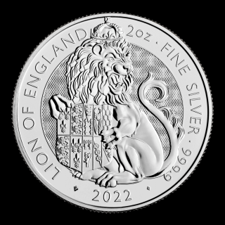 THE ROYAL MINT THE ROYAL TUDOR BEASTS 2022 strieborná minca Anglický lev 2oz