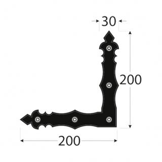 Rohovník dekoratívny 200x200x30 mm