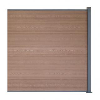 WPC plotový set hnedá vzor dreva, bez dek. panelu
