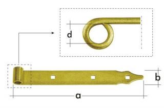 Záves pásový 400x35x4,0mm, d13mm