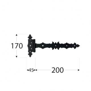 Záves trojuholníkový ozdobný 200x45mm