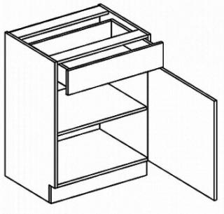 ELENA D60S/1, sektorový kuchynský nábytok (dolná skrinka s jednou zásuvkou)