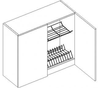 EMMA W80SU ALU, sektorový kuchynský nábytok (horná skrinka s odkvapkávačom)