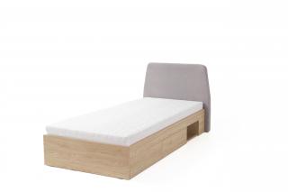 posteľ 90 ALESSIO, systém 12, béžová/dub (90/200cm, v cene postele je rošt)