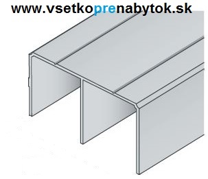 Horný vodiaci profil S05 - dvojkoľaj (dĺžka 1,5 m - svetlý bronz)