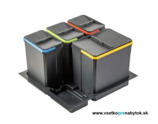 Sorter AxiSpace, šírka 600 mm, 1X15L, 3X7L