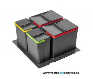 Sorter AxiSpace, šírka 600 mm, 2X15L, 2X7L
