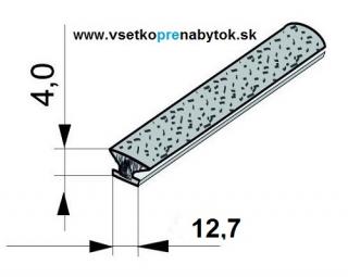 Štetina dorazová 12,7 x 4 mm nasúvacia (šedá)