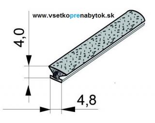 Štetina dorazová 4,8 x 4 mm nalepovacia (šedá)