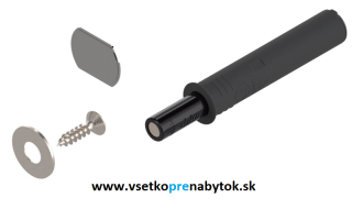 TIP-ON pre dvierka s magnetom - krátky (dĺžka 50 mm - Terra čierna)