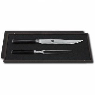 KAI - Set plátkovací nôž 20 cm Shun + servírovacia vidlička - v drevenej darčekovej kazete
