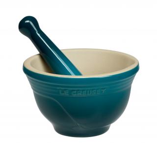 Le Creuset - keramický mažiar 0,3 l modro-zelený