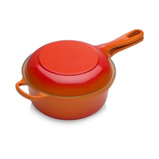 Le Creuset  -  Liatinový hrniec 2v1 okrúhly s pokrievkou 22 cm/2,3 l oranžový