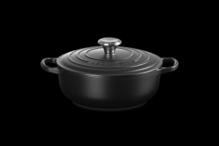 Le Creuset - Liatinový hrniec okrúhly s pokrievkou 24 cm/3,4l, čierny matný