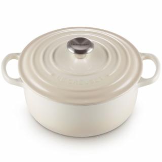 Le Creuset - Liatinový hrniec okrúhly s pokrievkou 24 cm/4,2l Meringue - béžová