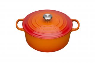 Le Creuset  -  Liatinový hrniec okrúhly s pokrievkou 26cm/5,3l oranžový