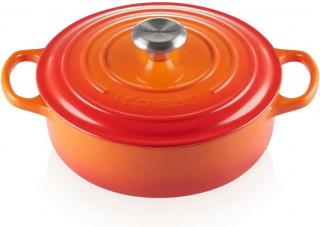 Le Creuset - Liatinový hrniec okrúhly s pokrievkou 30 cm/6,2 l - nízky oranžový, na risotto