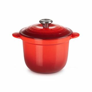 Le Creuset - Liatinový hrniec okrúhly s pokrievkou s vnútorným kameninovým vekom 18 cm/2 l - na varenie ryže červený