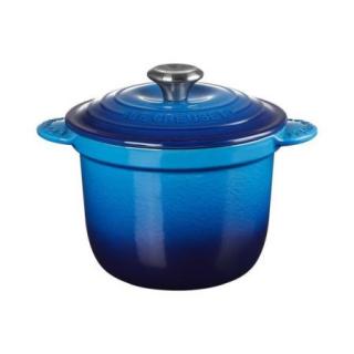 Le Creuset - Liatinový hrniec okrúhly s pokrievkou s vnútorným kameninovým vekom 18 cm/2 l - na varenie ryže modrý