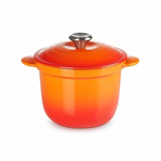 Le Creuset - Liatinový hrniec okrúhly s pokrievkou s vnútorným kameninovým vekom 18 cm/2 l - na varenie ryže oranžový