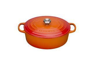 Le Creuset - Liatinový hrniec oválny s pokrievkou 27 cm/4,1 l oranžový