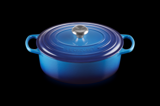 Le Creuset - Liatinový hrniec oválny s pokrievkou 29 cm/4,7 l azúrový