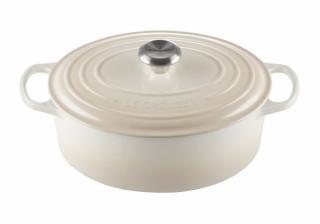 Le Creuset - Liatinový hrniec oválny s pokrievkou 29 cm/4,7 l Meringue béžový