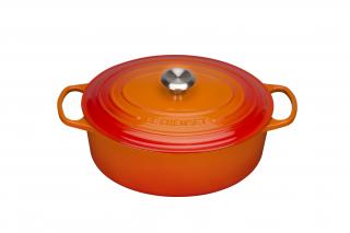 Le Creuset - Liatinový hrniec oválny s pokrievkou 31 cm/6,3 l oranžový