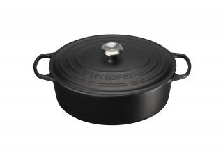 Le Creuset - Liatinový hrniec oválny s pokrievkou 33 cm/7,5 l čierny