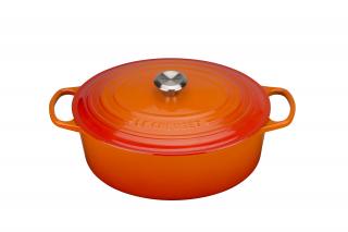 Le Creuset - Liatinový hrniec oválny s pokrievkou 33 cm/7,5 l oranžový