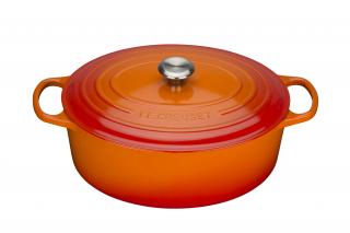 Le Creuset - Liatinový hrniec oválny s pokrievkou 35 cm/8,9 l oranžový