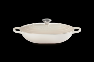 Le Creuset - Liatinový hrniec plytký- podlhovastý 31 cm / 3,4 l béžový