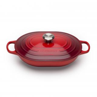 Le Creuset - Liatinový hrniec plytký- podlhovastý 31 cm / 3,4 l červený