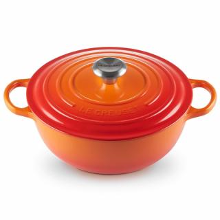 Le Creuset  -  Liatinový rodinný hrniec okrúhly s pokrievkou 24 cm/3,1l - La Marmite oranžový