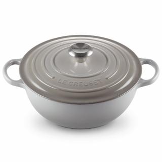 Le Creuset  -  Liatinový rodinný hrniec okrúhly s pokrievkou 26cm/4,1l - La Marmite sivý