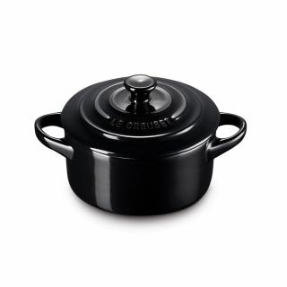 Le Creuset - mini hrniec 10 cm/ 0,25 l čierny lesklý