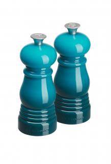 Le Creuset  - mlynček na korenie a soľ, set 2 ks modro - zelený