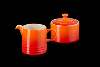 Le Creuset  - set 2ks mliečnik + cukornička  - oranžová