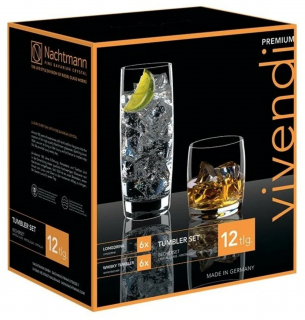 Nachtmann - Set 12 pohárov: 6x pohár longdrink 413ml + 6x whisky 315ml -  Vivendi
