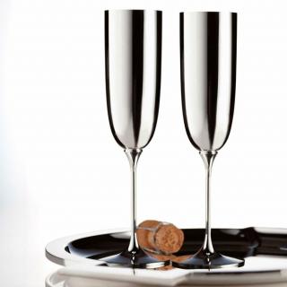 Robbe & Berking -  Luxusný pohár na šampanské Alta - čisté striebro 925/ººº