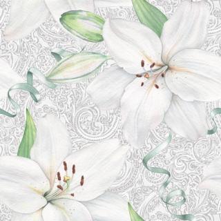 Servítky veľké 33x33 cm - White Lily