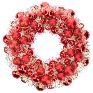 Vianočný veniec led 41 cm červený - Timstor
