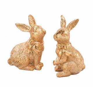 Zajačiky zlaté, set 2 ks, 7,5 x 11 cm - Florissima