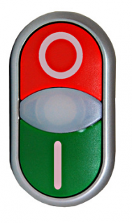 Dvojité tlačidlo vratné, podsvietené, zelené/červené (MM216700)