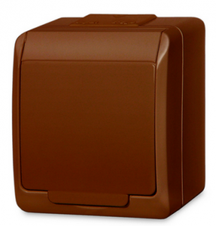 Hnedá zásuvka na povrch, 250V 16A IP44  (5321-06)
