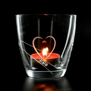 Romantic - svietnik na čajovú sviečku so Swarovski®